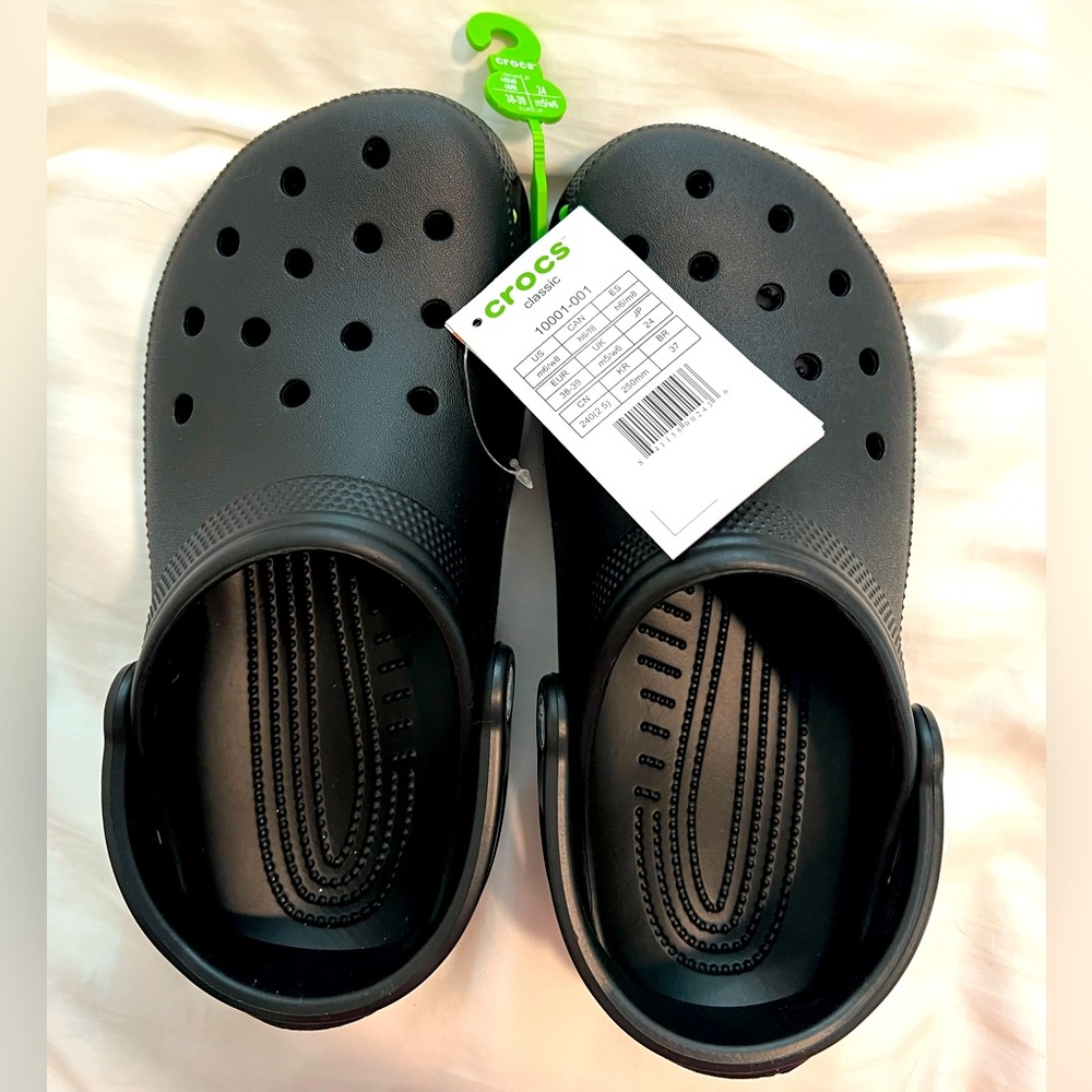 Crocs Black Classic Clogs (Size 8)